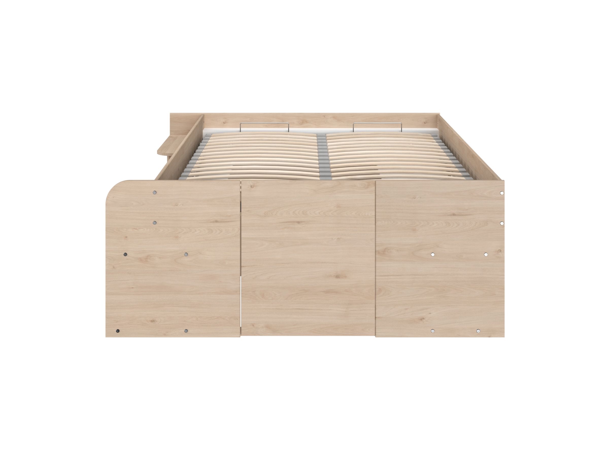 Space-UP 140x200 seng med garderobe og hyller - NATUR