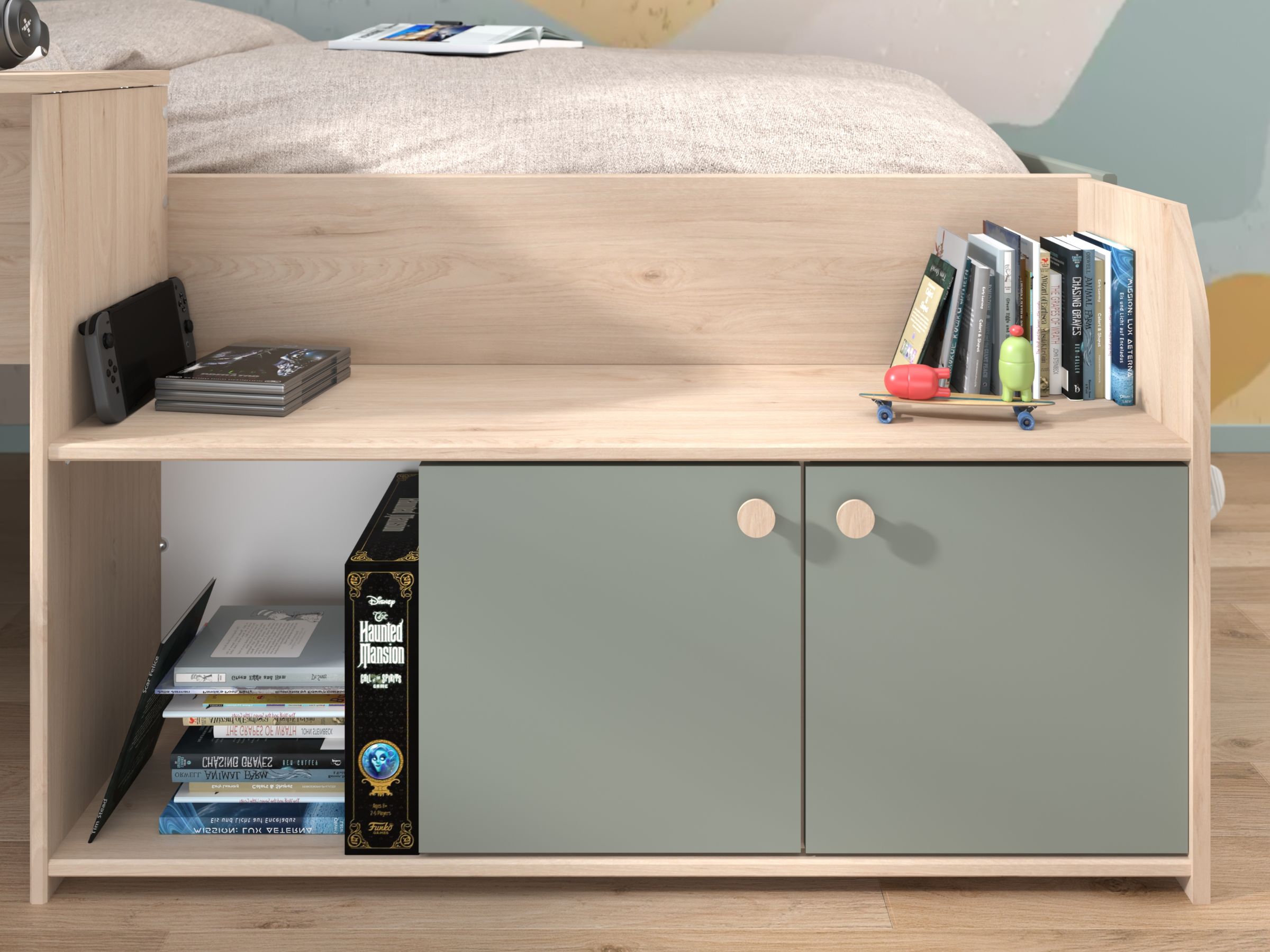 Halvhøy seng med skrivebord 90x200 - JADE image