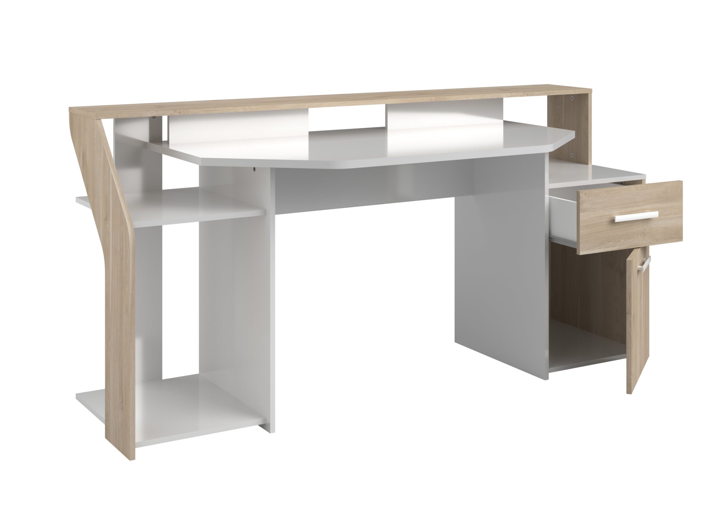 Sylver Gaming Desk 178 cm – Japansk eik / Hvit høyglans