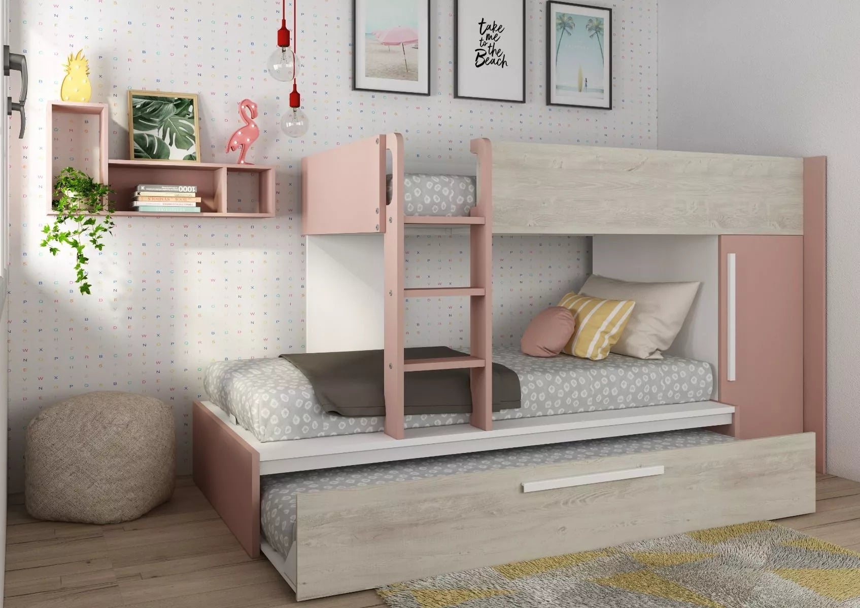 Køyeseng Evolution for 3 - 90x200 - Antique pink