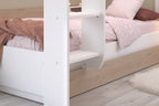 Salto Køyeseng for 3 Personer med Uttrekkbar Gjesteseng 90x200 – Hvit/Natur