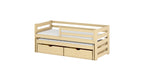 Barneseng med uttrekkbar gjesteseng og 2 skuffer 90x200 - SENSO - NATUR