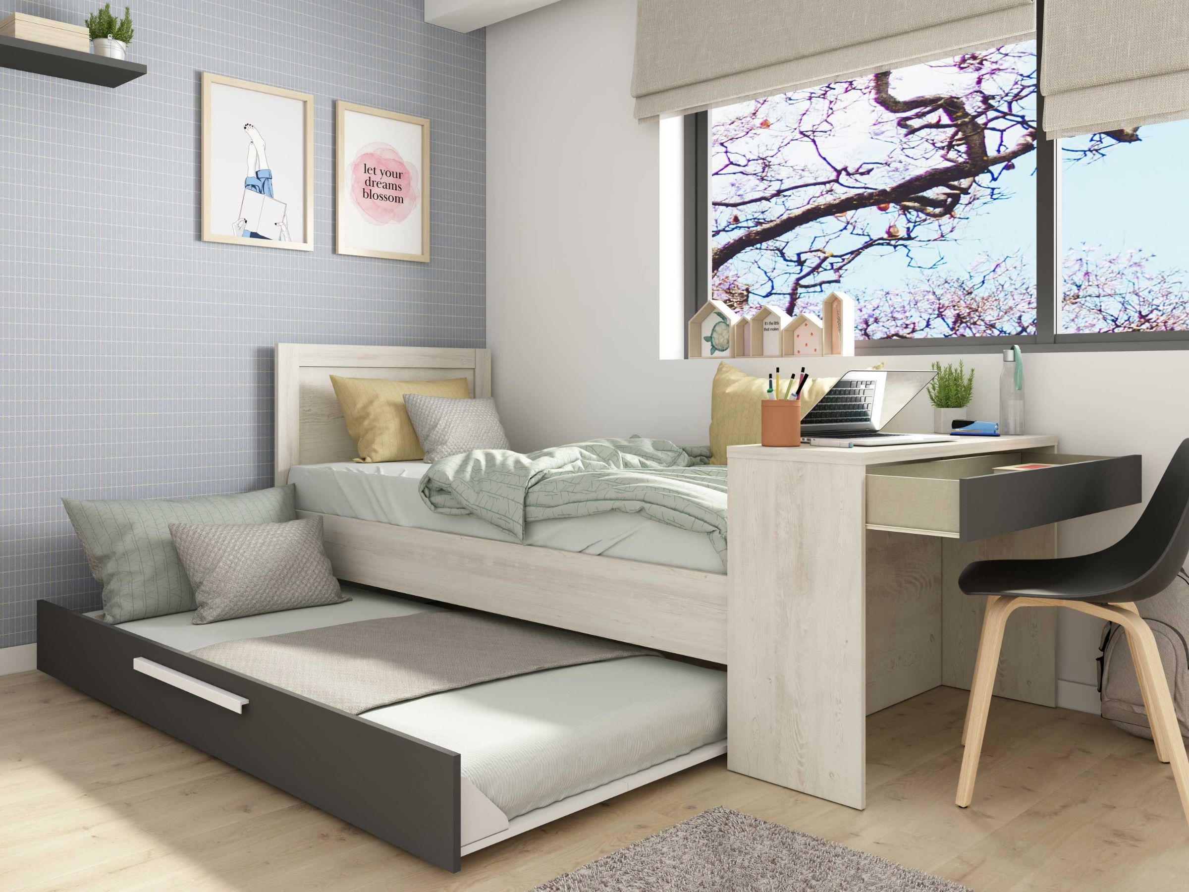 Shipley multiseng Trasman 90x200 - Natur/Sort