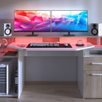 Sylver Gaming Desk 178 cm – Japansk eik / Hvit høyglans image