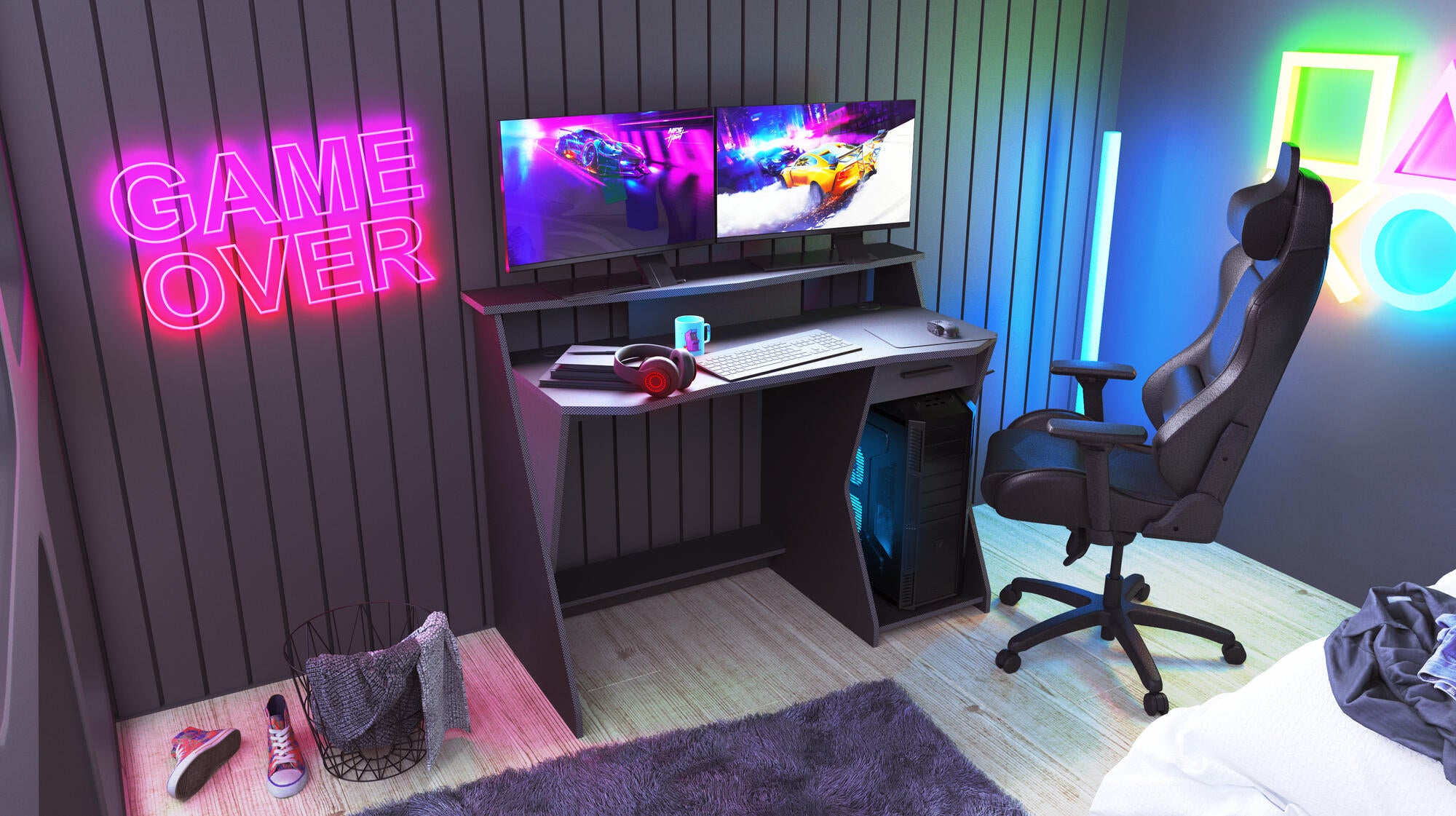 Skrivebord Vegas i sort/mørk grå design image