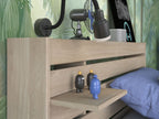 Escale seng 90x200 med 2 skuffer i Japanese Oak