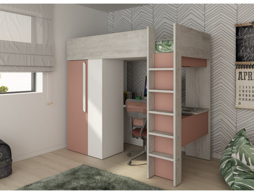 Trasman Studio Loftseng med Garderobe 90x200 - Antique Pink image