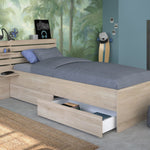 Escale seng 90x200 med 2 skuffer i Japanese Oak image