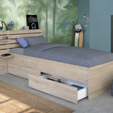 Escale seng 90x200 med 2 skuffer i Japanese Oak image