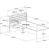 Escale seng 90x200 med 2 skuffer i Japanese Oak image