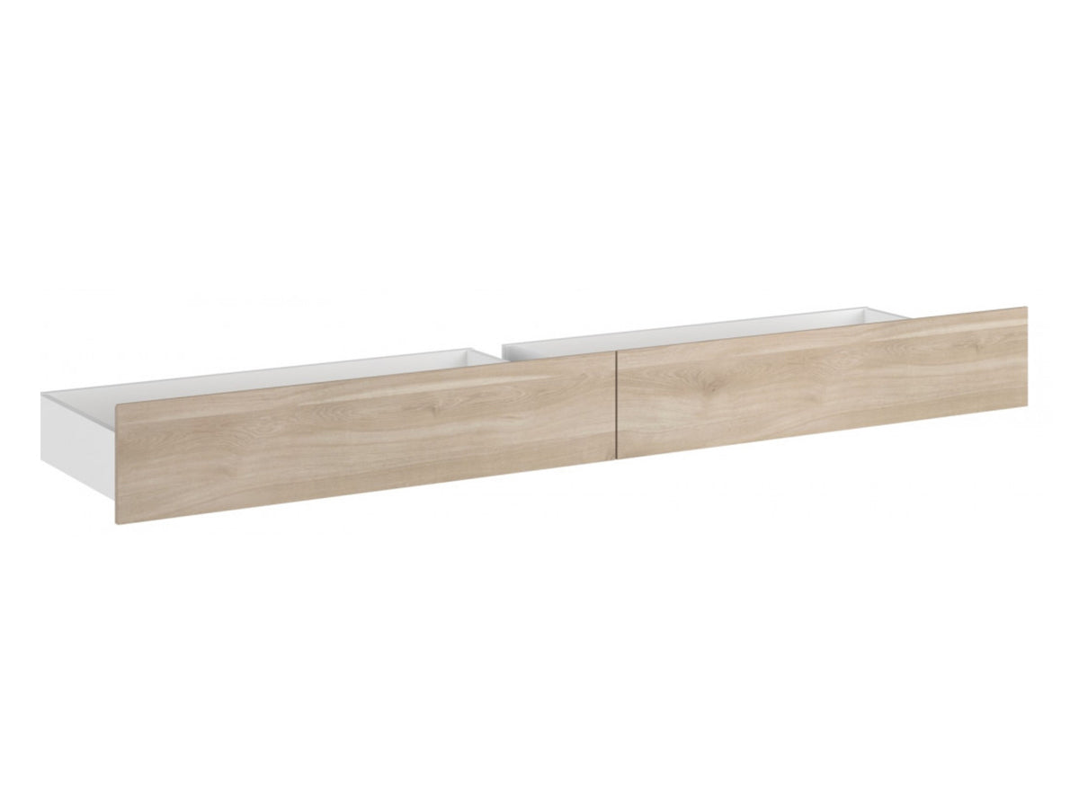 Escale seng 90x200 med 2 skuffer i Japanese Oak