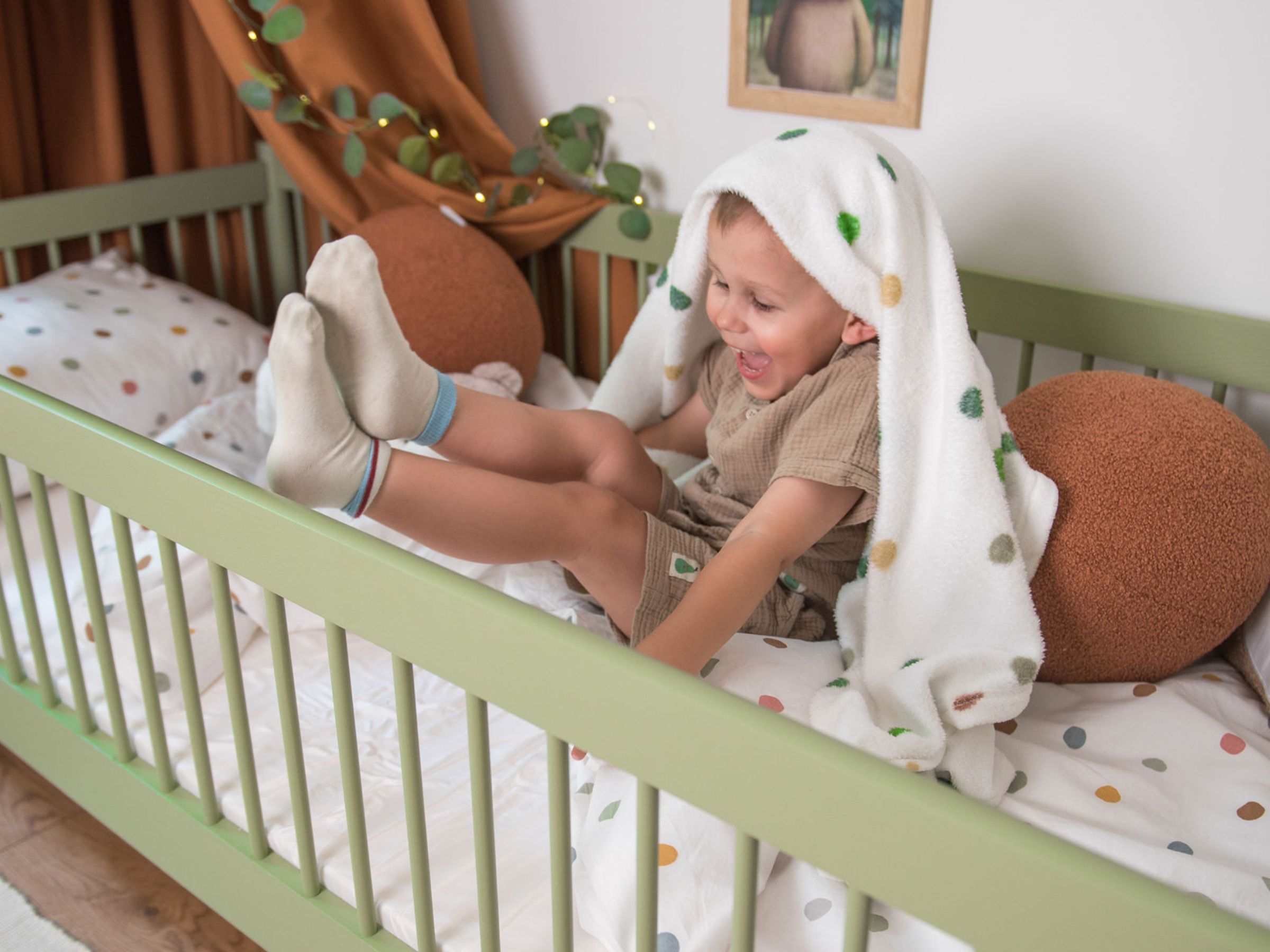 Barneseng STAR 80x180 - Olivengrønn image