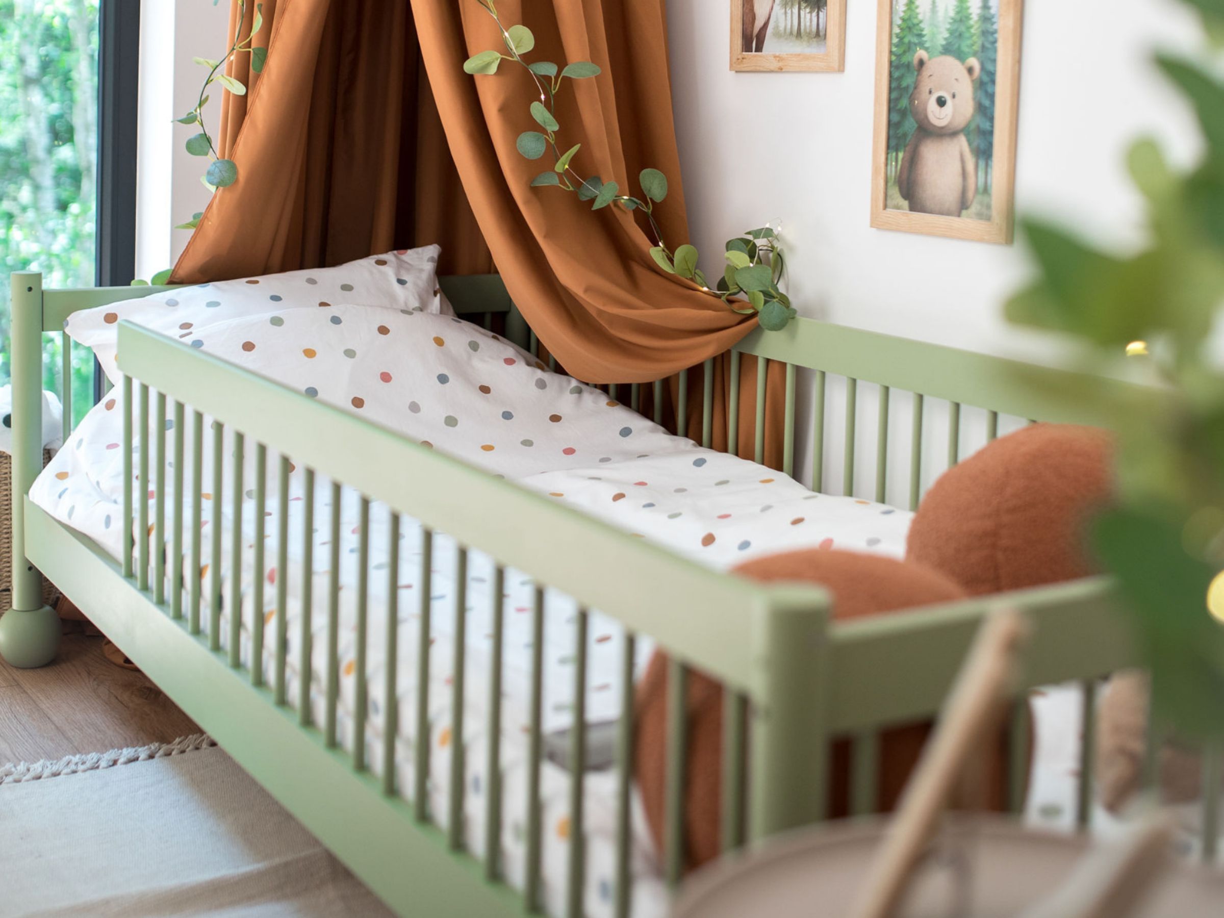 Barneseng STAR 80x180 - Olivengrønn image