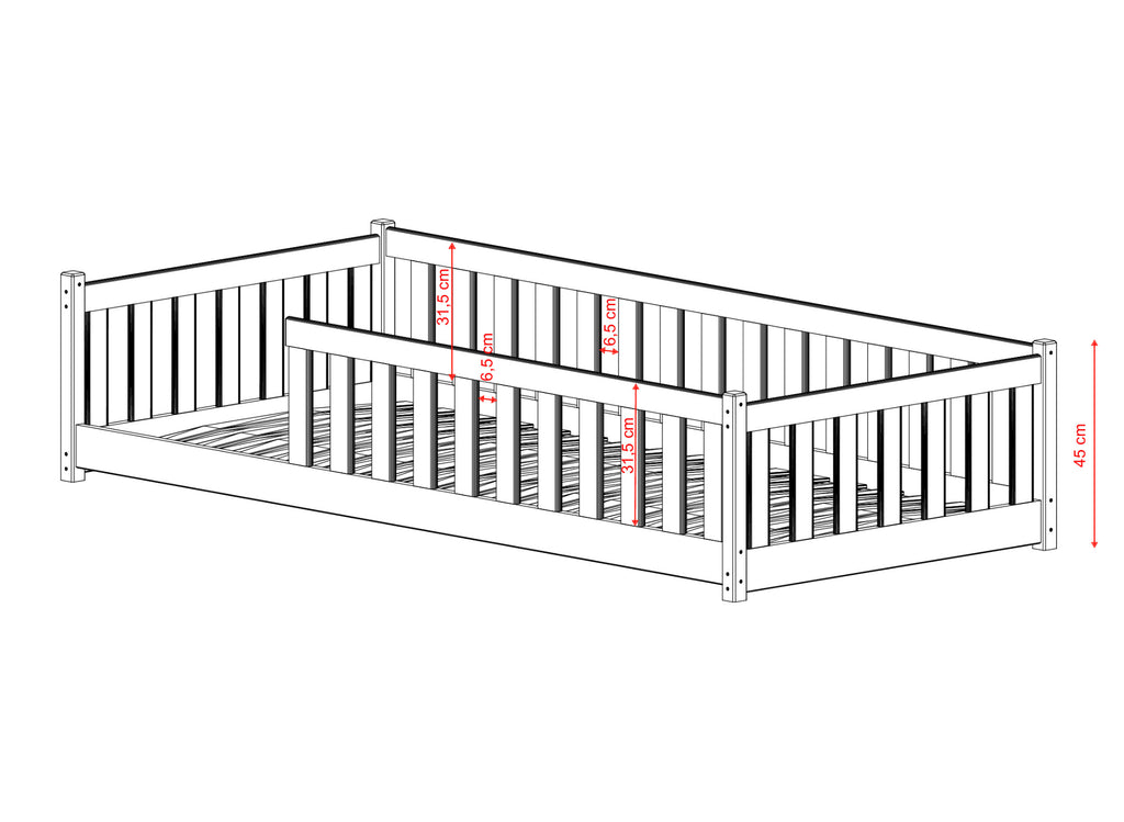 Bella Montessori seng 90x200 - HVIT