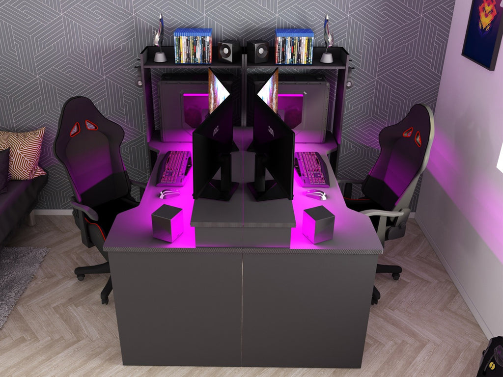 Gamingpult Z med LED og oppbevaringsplass