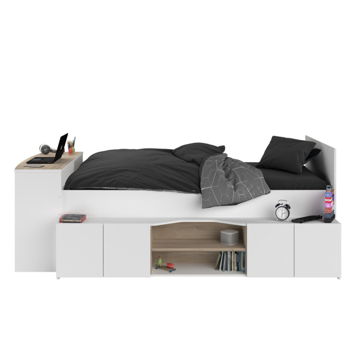 Cleo ungdomsseng 90x200 med skrivebord og hyller