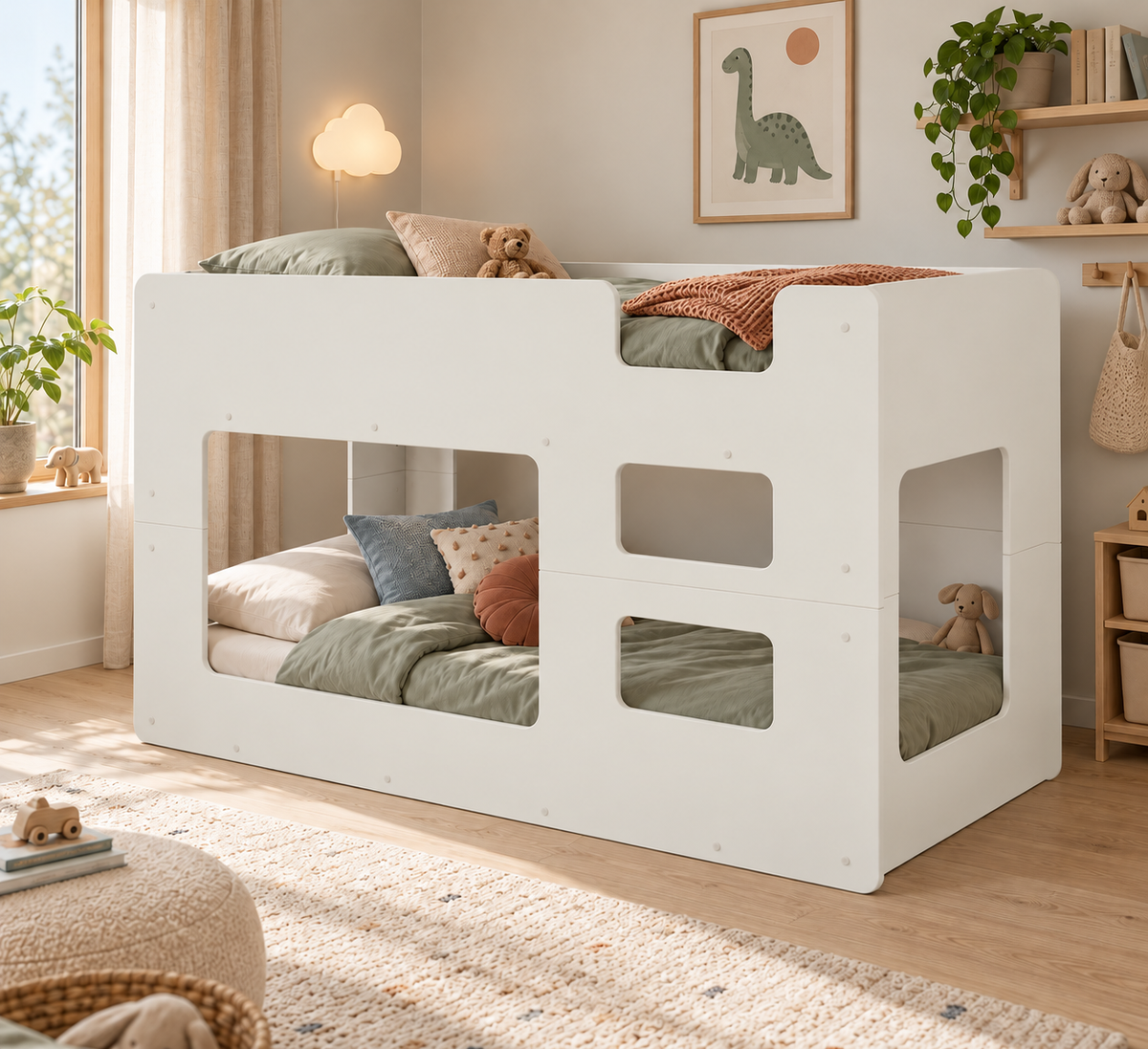 Cube køyeseng - Hvit 90x200