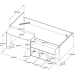Halvhøy seng med skrivebord 90x200 - JADE image