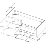 Halvhøy seng med skrivebord 90x200 - JADE image