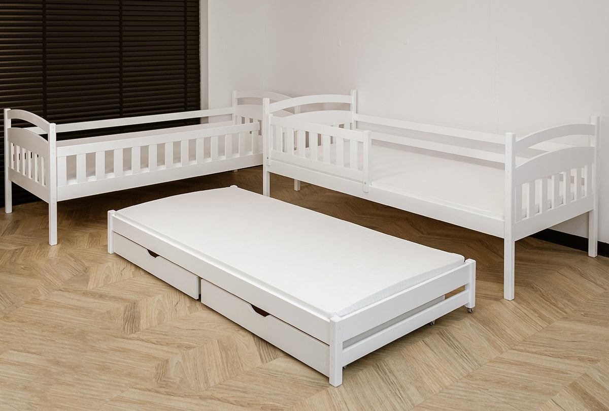 Blanka Køyeseng 90x200 – Uttrekkbar Gjesteseng og Oppbevaring - HVIT - INTRODUKSJONSPRIS image