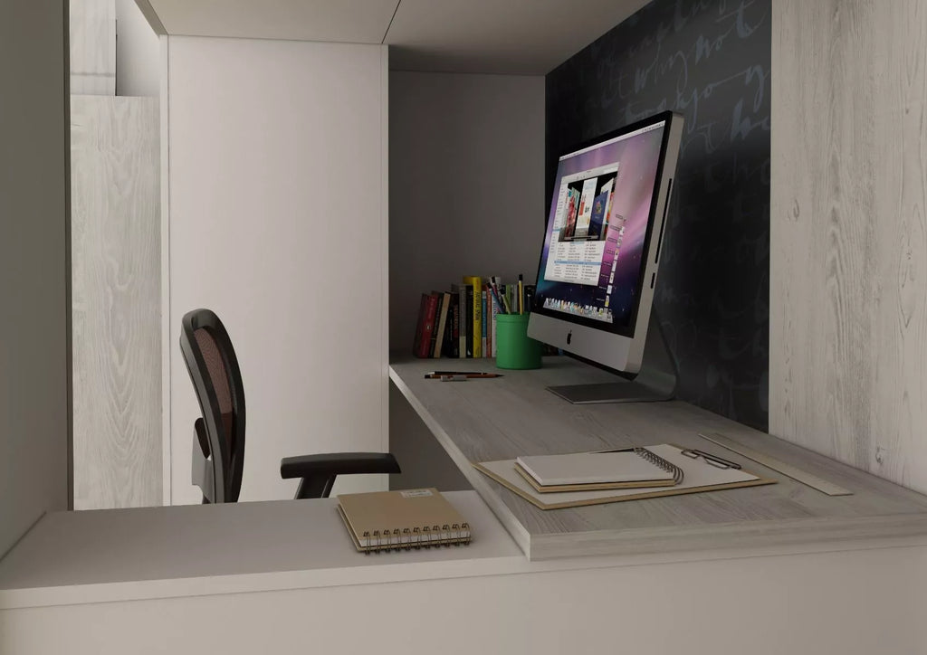 Trasman Studio Loftseng med Garderobe 90x200 - hvit