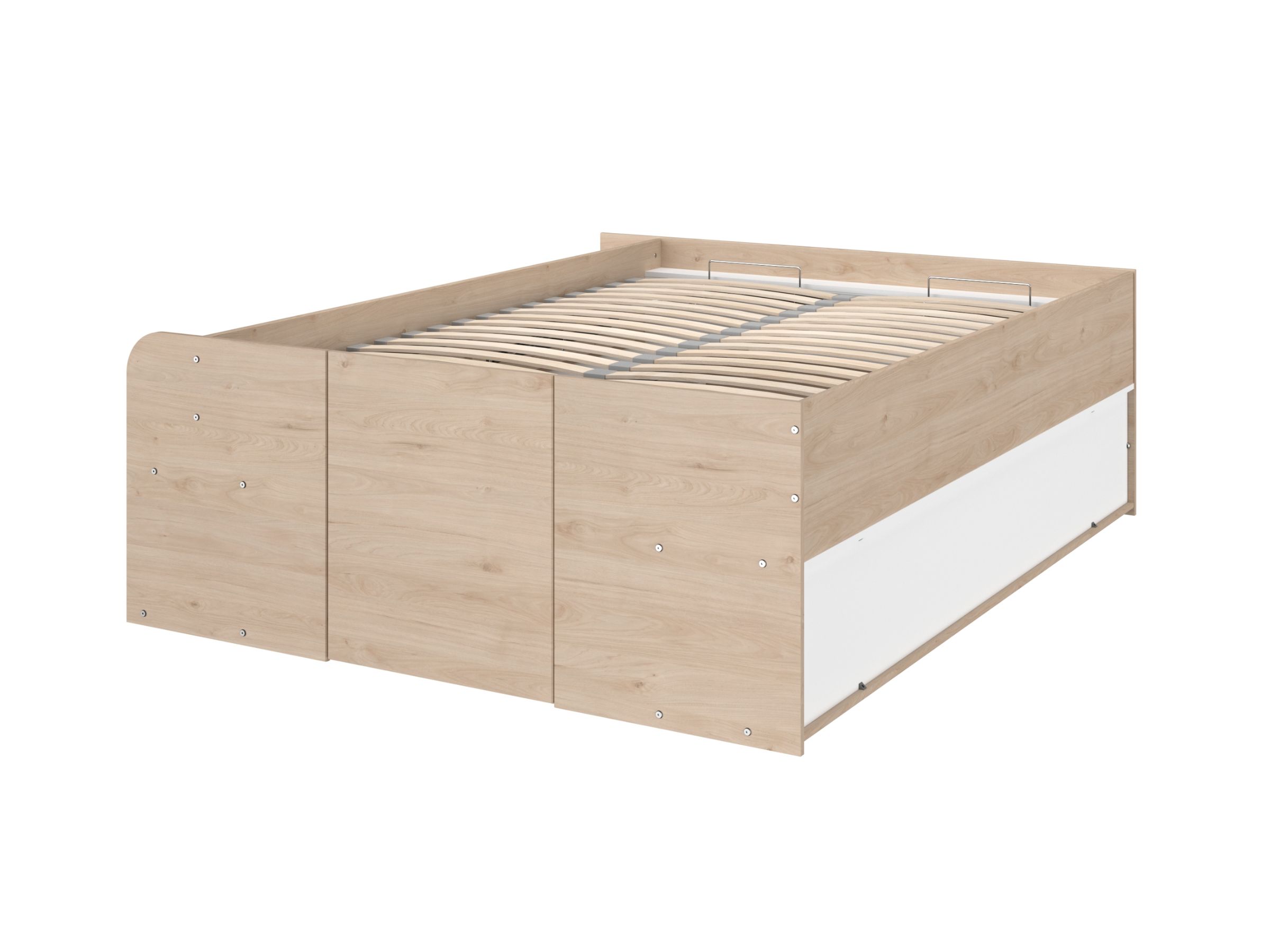 Space-UP 140x200 seng med garderobe og hyller - NATUR