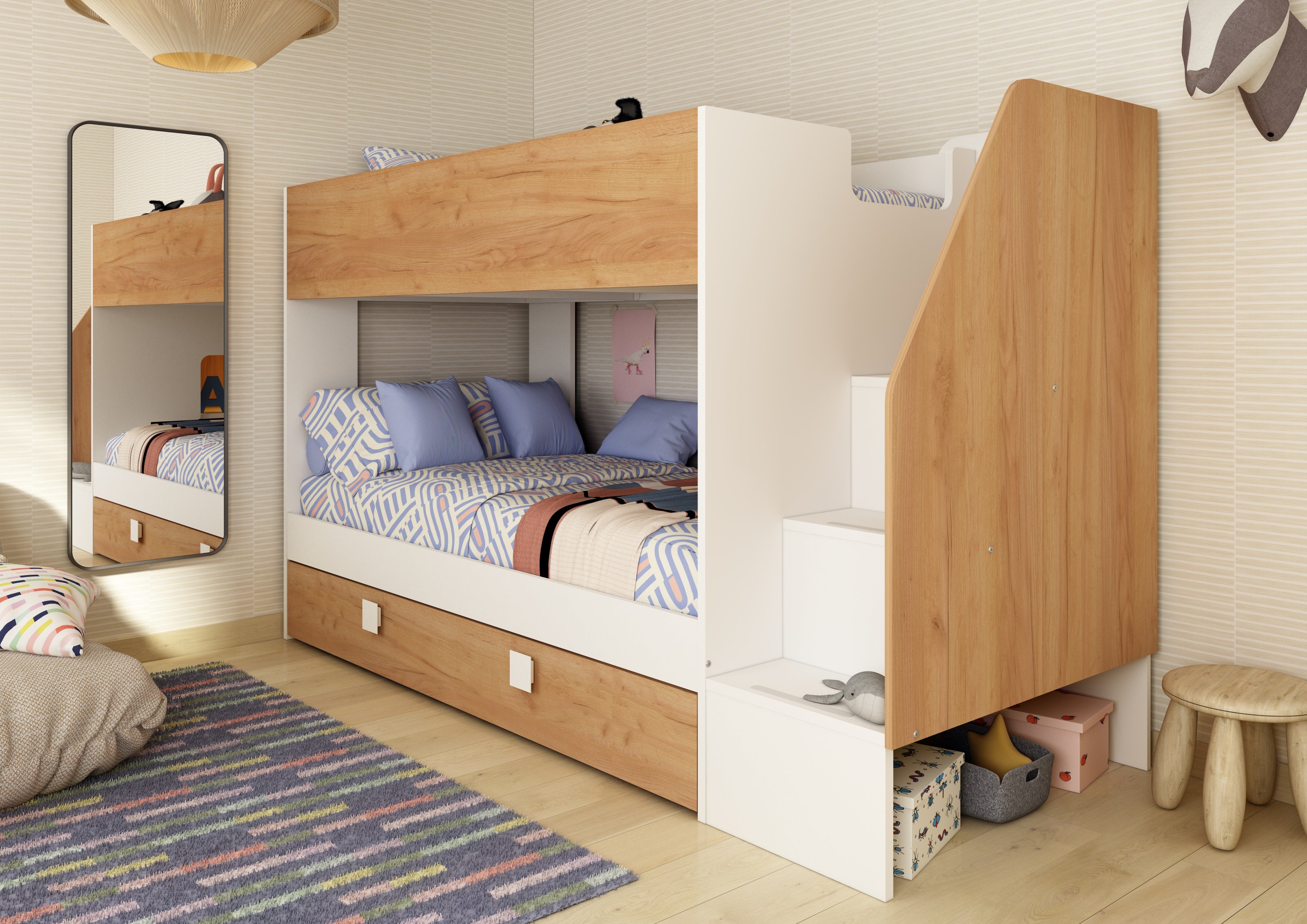 Plassbesparende og elegant køyeseng for barn