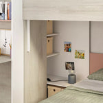 Palatino våningssäng med skrivbord - Antik Rosa - 90x190 image