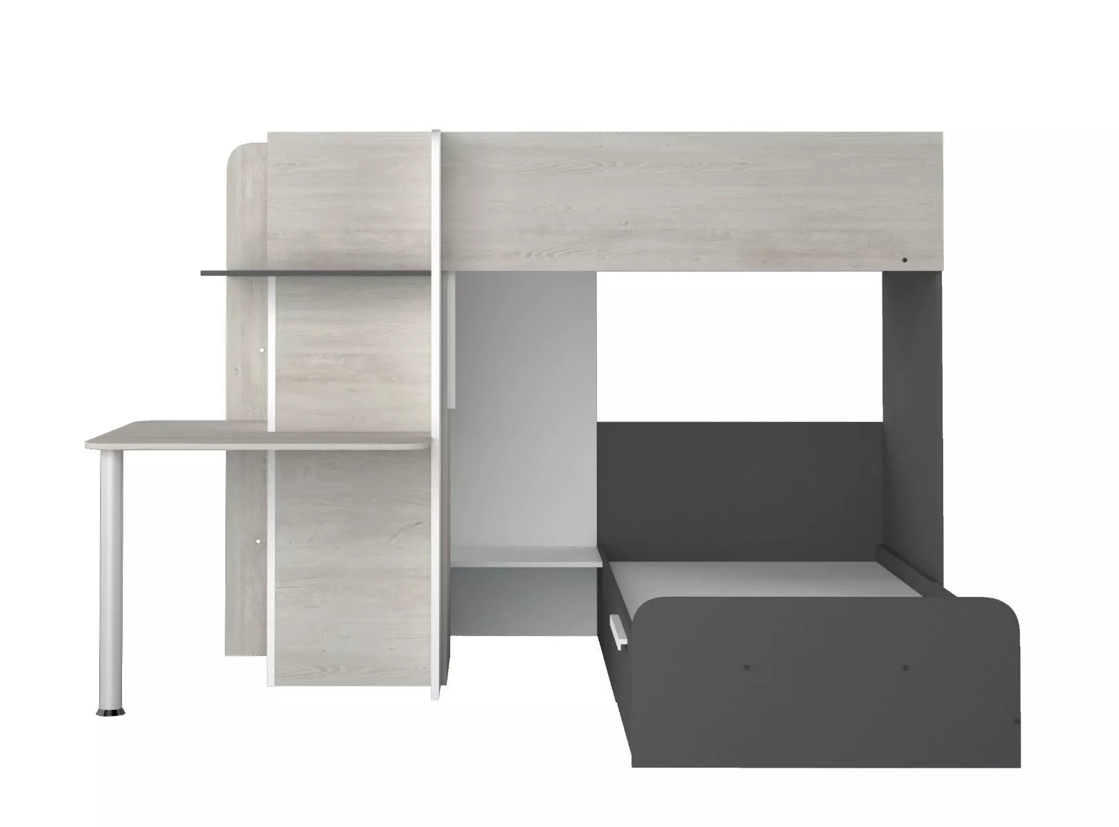 Palatino køyeseng med skrivebord - Shade - 90x190