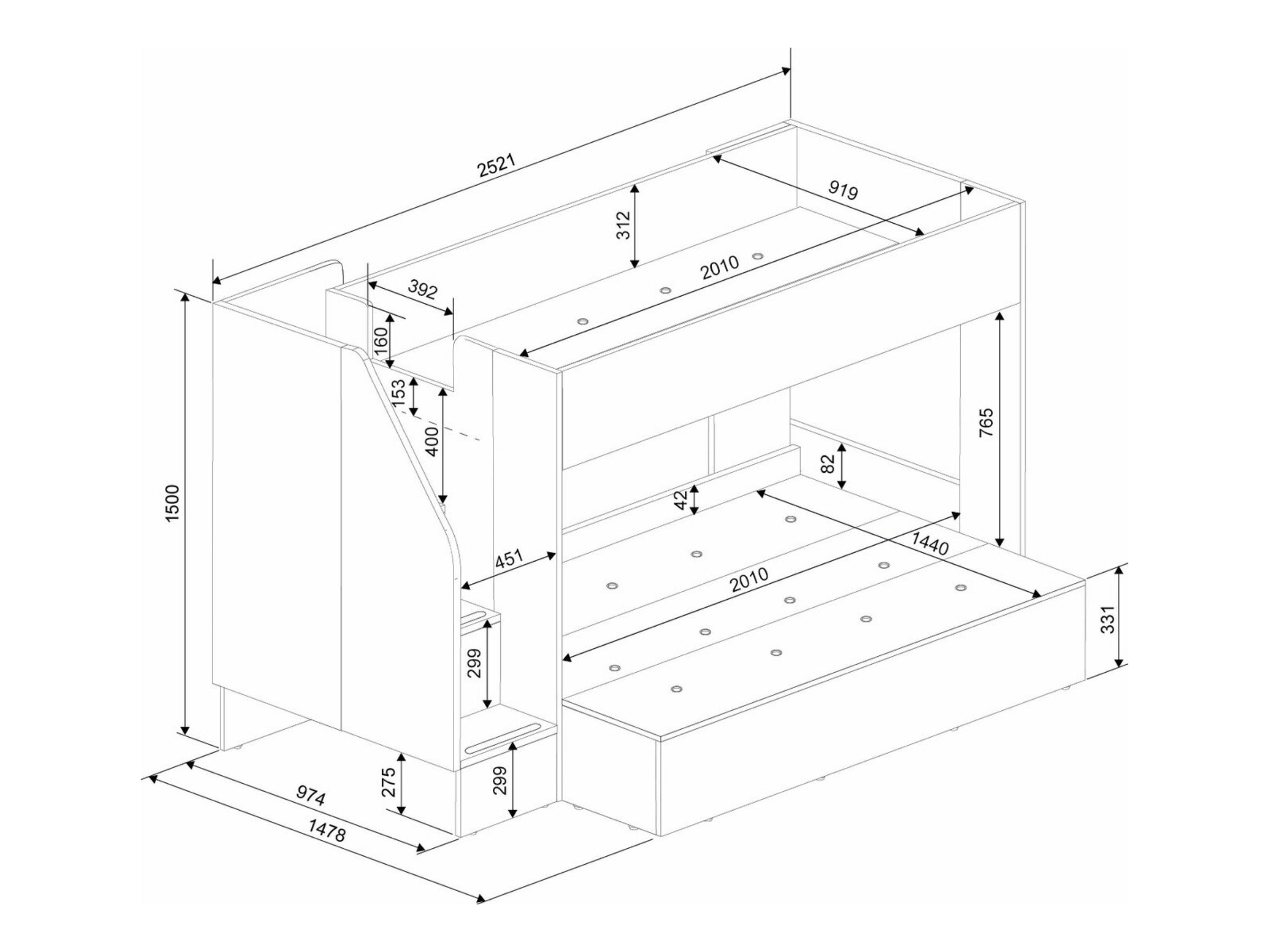 Køyeseng Easy family 90x200/140x200 - NATUR image