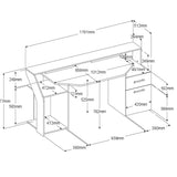 Sylver Gaming Desk 178 cm – Japansk eik / Hvit høyglans image