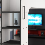 Gaming Loftseng med Skrivebord og LED – Perfekt for Gamere og Ungdom image