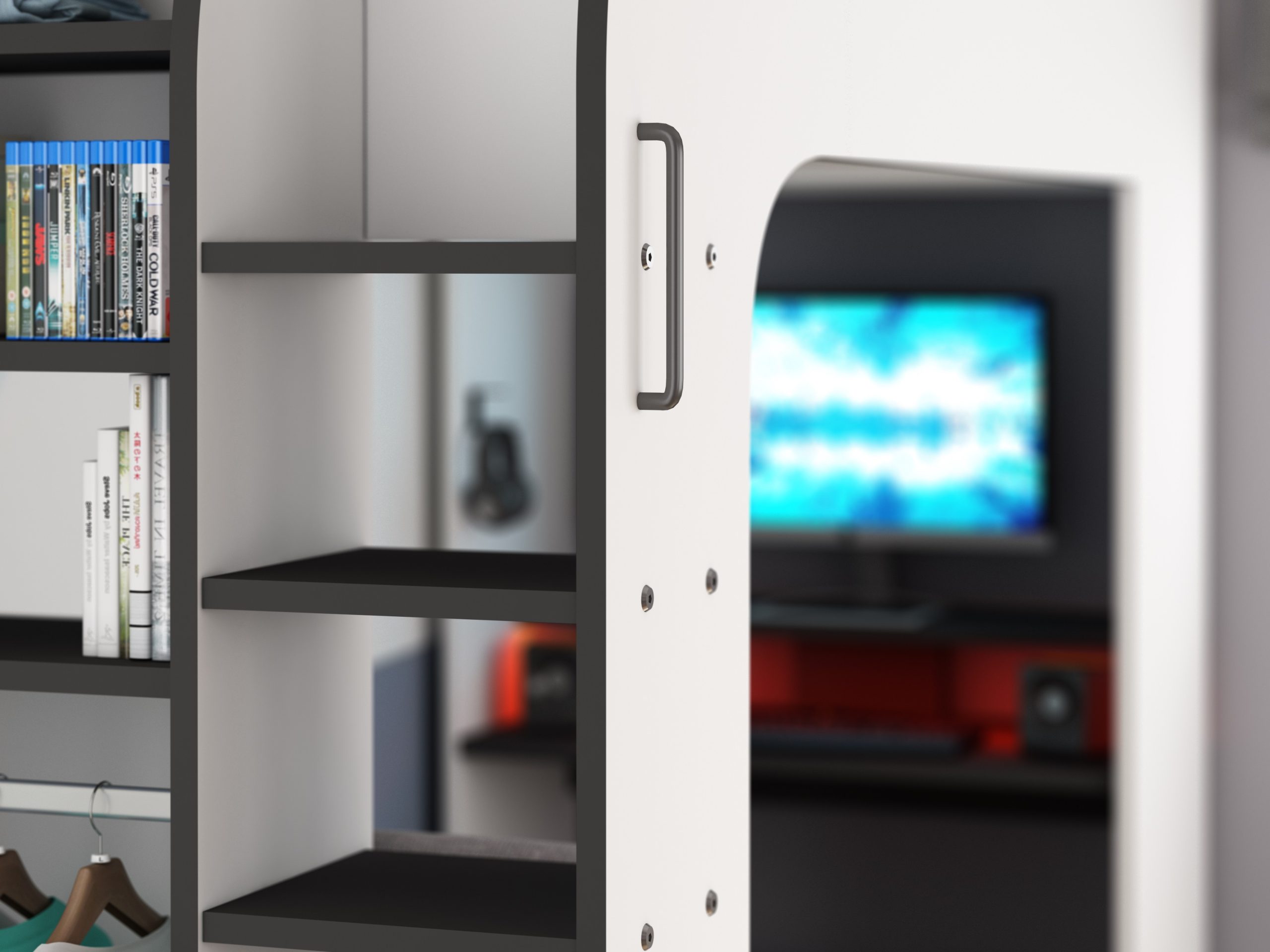 Gaming Loftseng med Skrivebord og LED – Perfekt for Gamere og Ungdom image