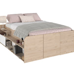 Space-UP 140x200 seng med garderobe og hyller - NATUR image