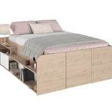 Space-UP 140x200 seng med garderobe og hyller - NATUR image