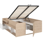 Space-UP 140x200 seng med garderobe og hyller - NATUR image