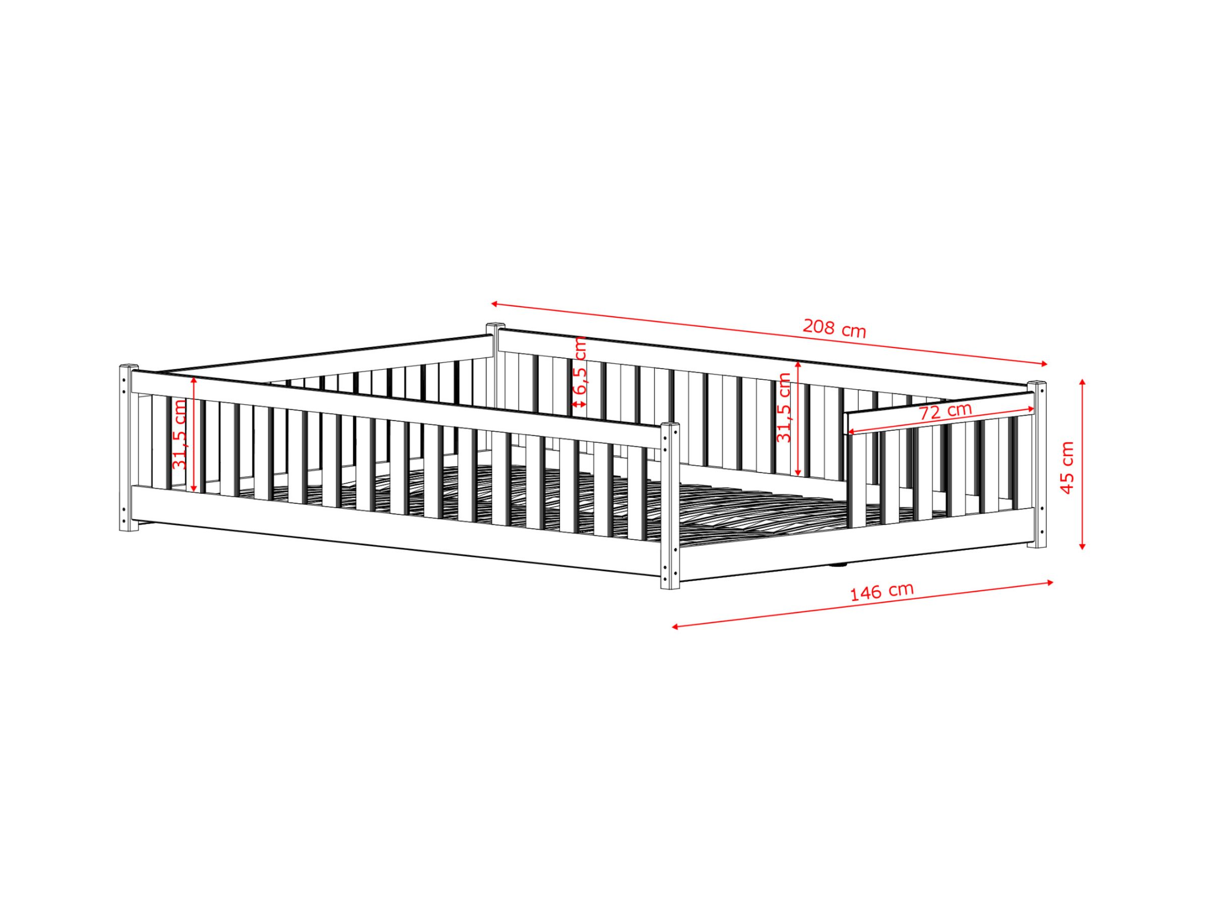 LEVI Gulvseng 140x200 – Romslig Montessori-seng i skandinavisk design image