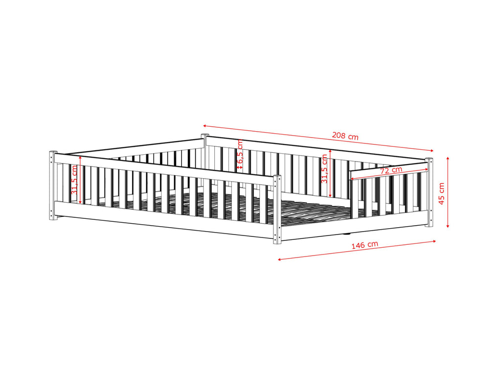 LEVI Gulvseng 140x200 – Romslig Montessori-seng i skandinavisk design