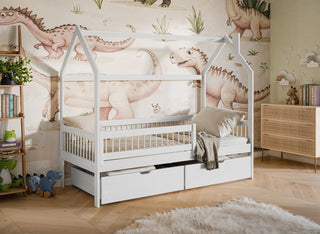 Husseng Oskar med skuffer 80 x 160 - hvit