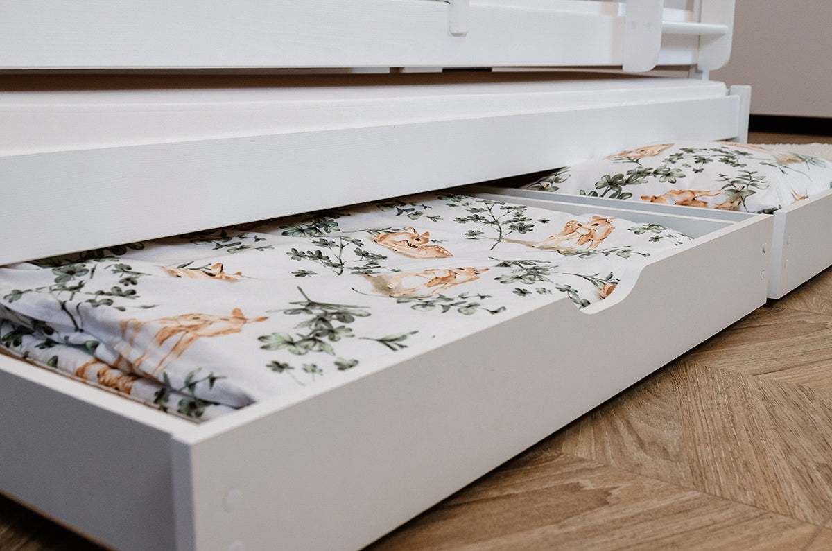 Blanka Køyeseng 90x200 – Uttrekkbar Gjesteseng og Oppbevaring - HVIT - INTRODUKSJONSPRIS image