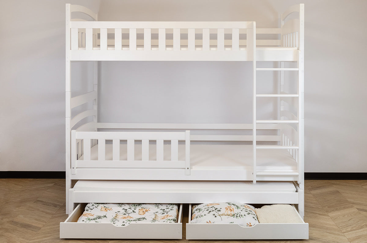 Blanka Køyeseng 90x200 – Uttrekkbar Gjesteseng og Oppbevaring - HVIT - INTRODUKSJONSPRIS image