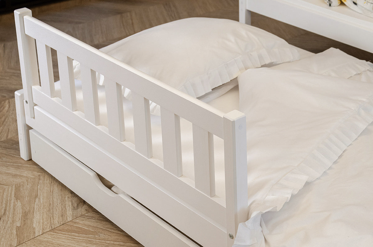 Blanka Køyeseng 90x200 – Uttrekkbar Gjesteseng og Oppbevaring - HVIT - INTRODUKSJONSPRIS image