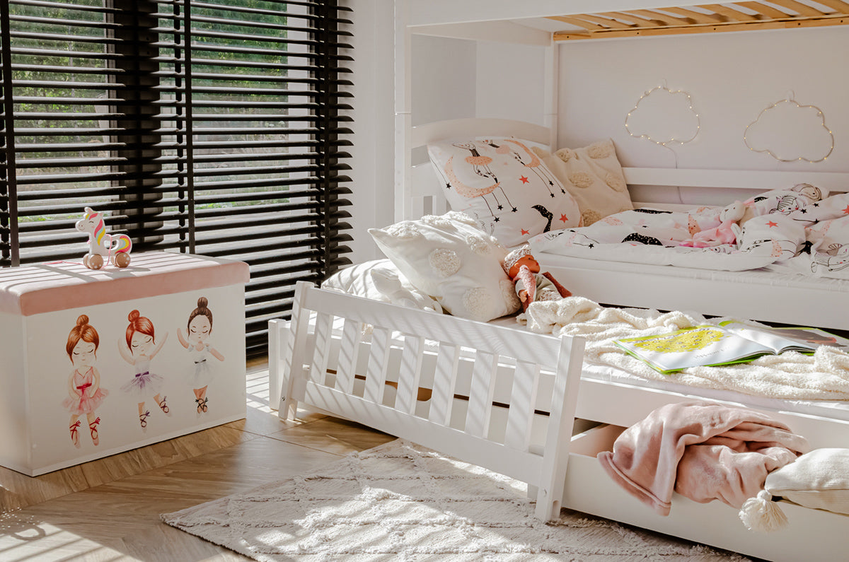 Blanka Køyeseng 90x200 – Uttrekkbar Gjesteseng og Oppbevaring - HVIT - INTRODUKSJONSPRIS image