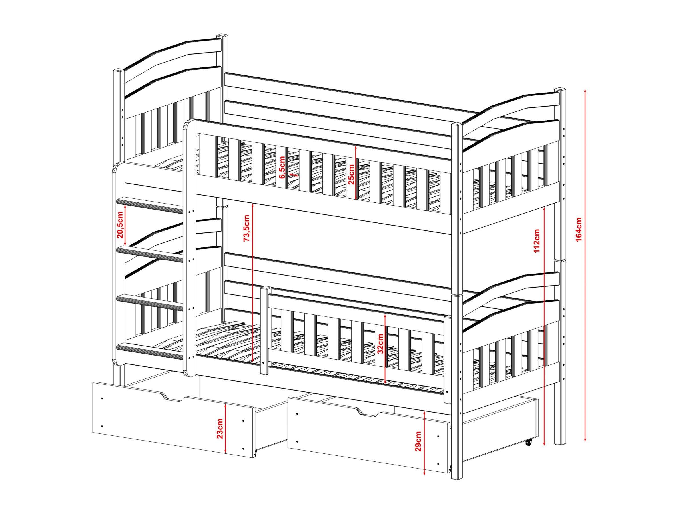 Køyeseng Ignas 90x200 med 2 skuffer image