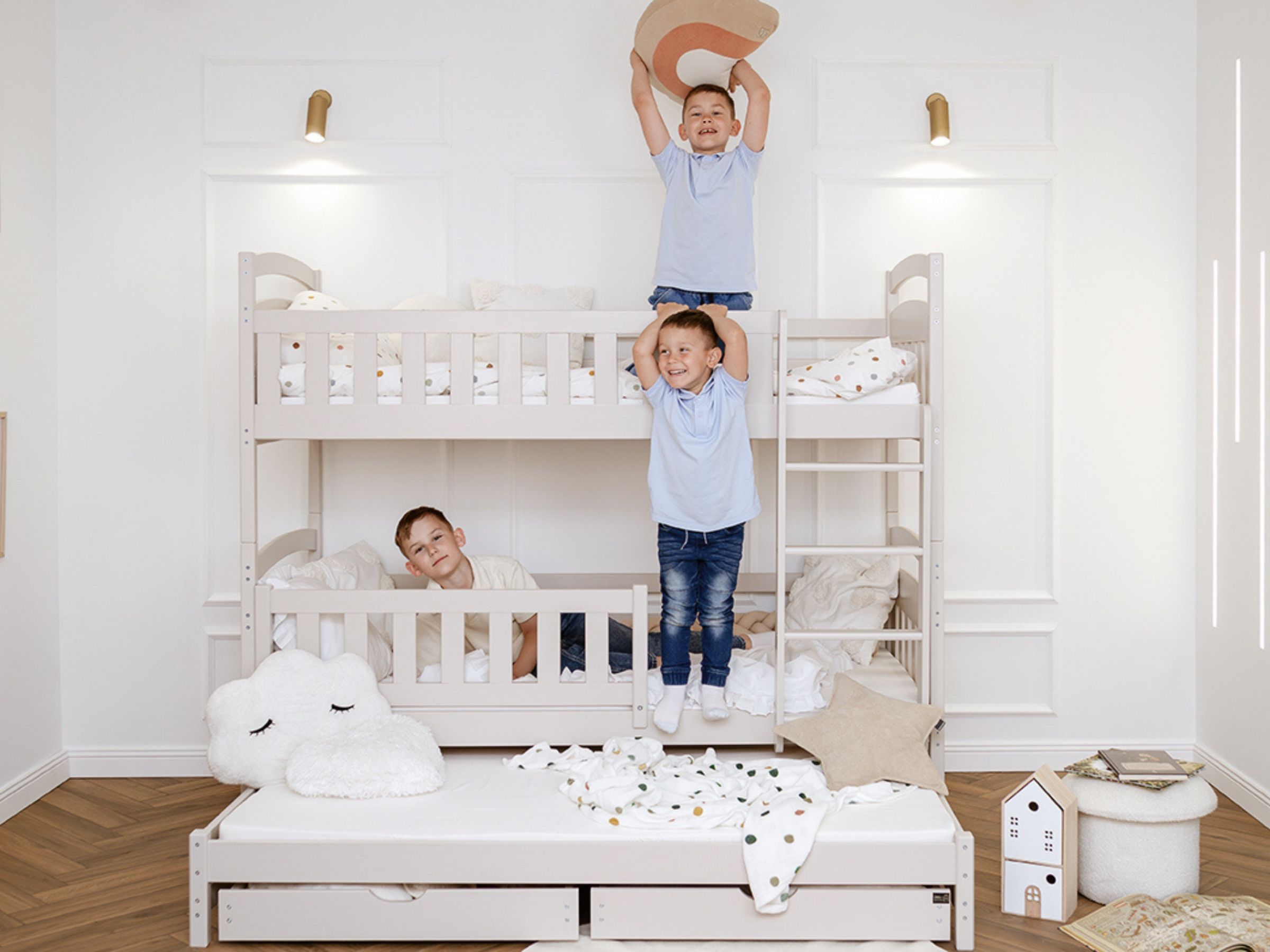 Blanka Køyeseng 90x200 – Uttrekkbar Gjesteseng og Oppbevaringsskuffer - Kaszmir image