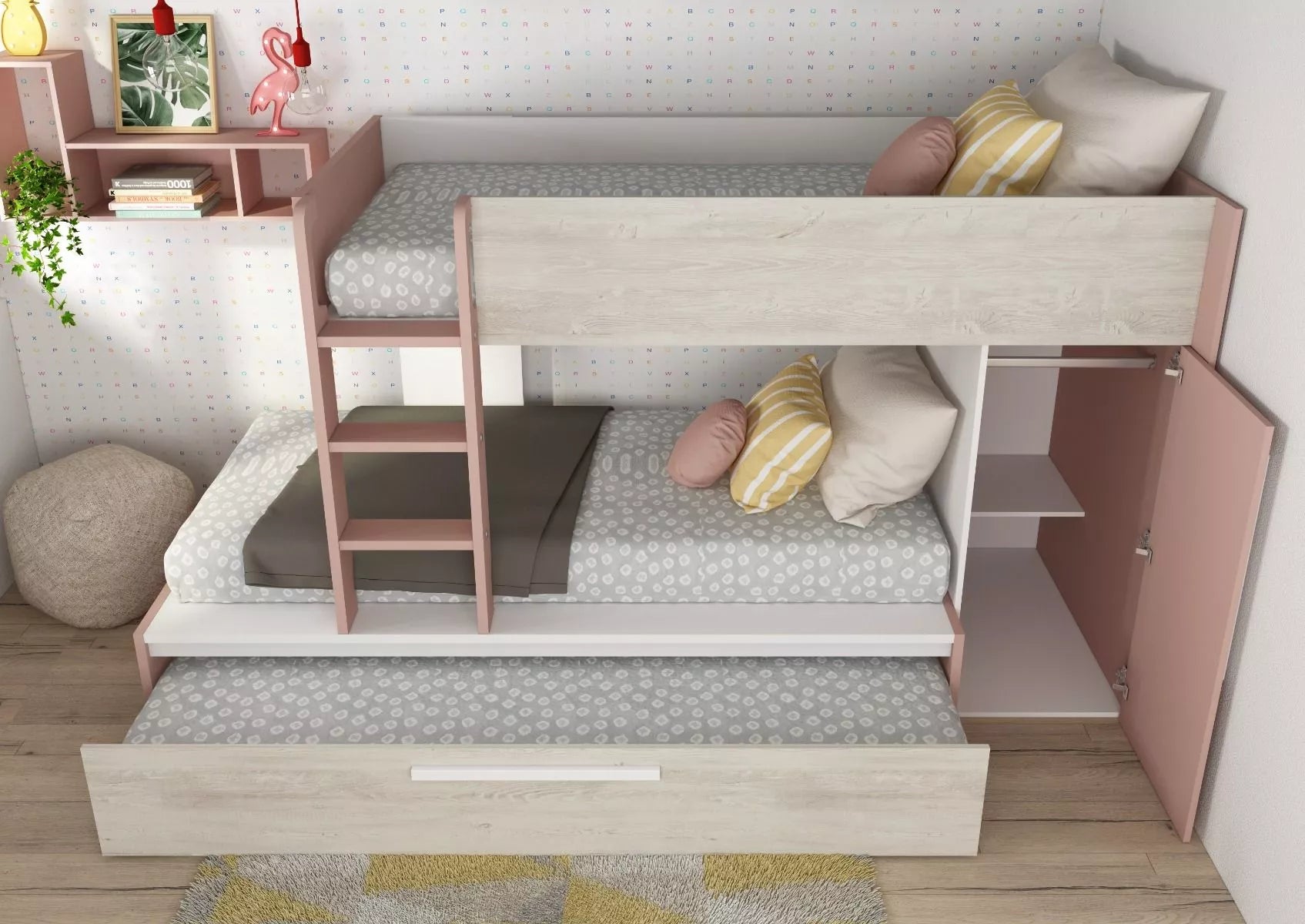 Køyeseng Evolution for 3 - 90x200 - Antique pink