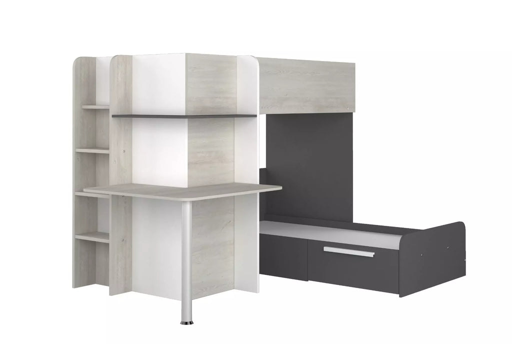 Palatino køyeseng med skrivebord - Shade - 90x190