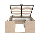 Space-UP 140x200 seng med garderobe og hyller - NATUR image