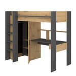 Grayson loftseng med skrivebord og garderobe image