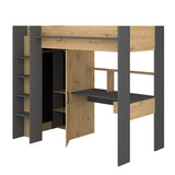 Grayson loftseng med skrivebord og garderobe image